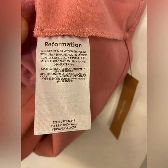 NWT Reformation Nataly Knit Mini Dress Rose Petals Pink Size Medium